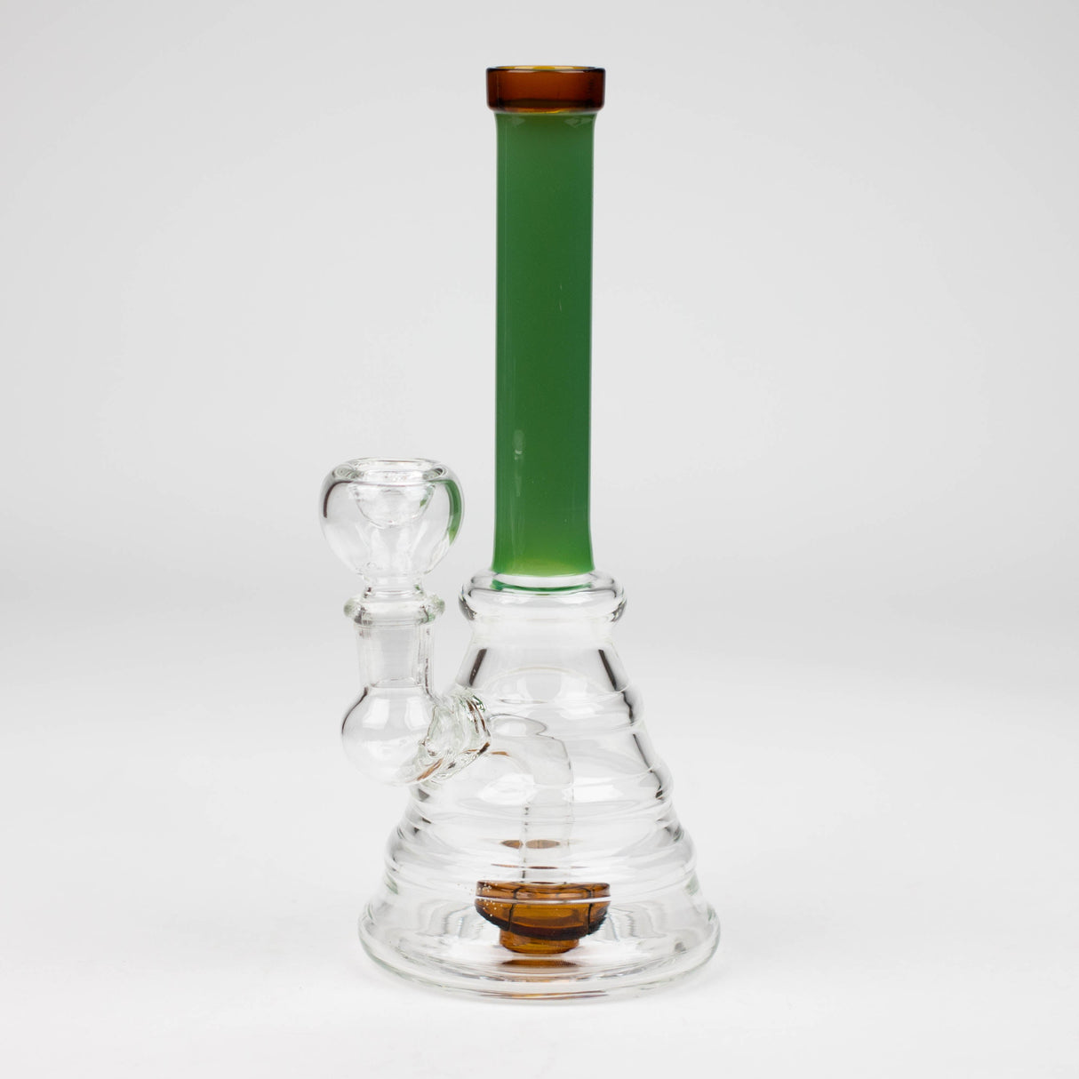 8" color tube glass bong with diffuser Glass Bong Bongzie Smokes Green