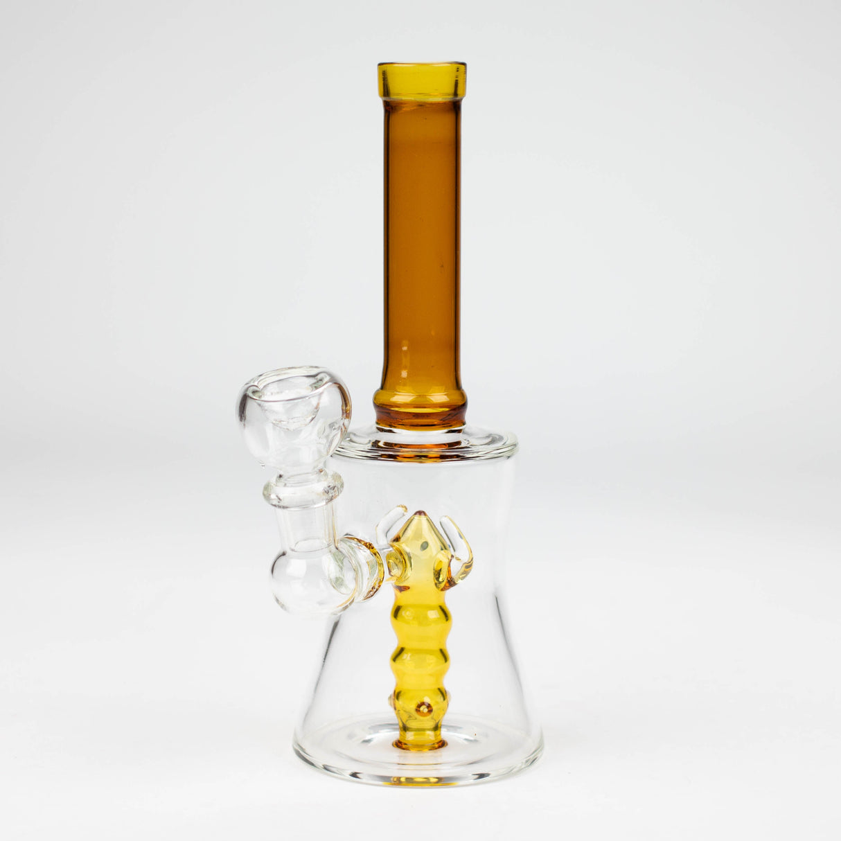 8" color tube glass bong with diffuser Glass Bong Bongzie Smokes Yellow