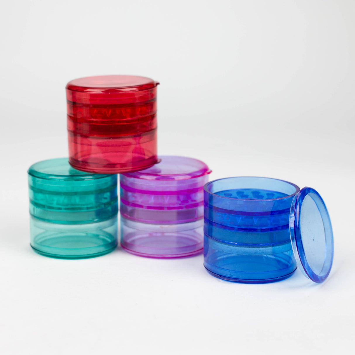Acrylic grinder mixed color pack of 20 Display Pack Bongzie Smokes
