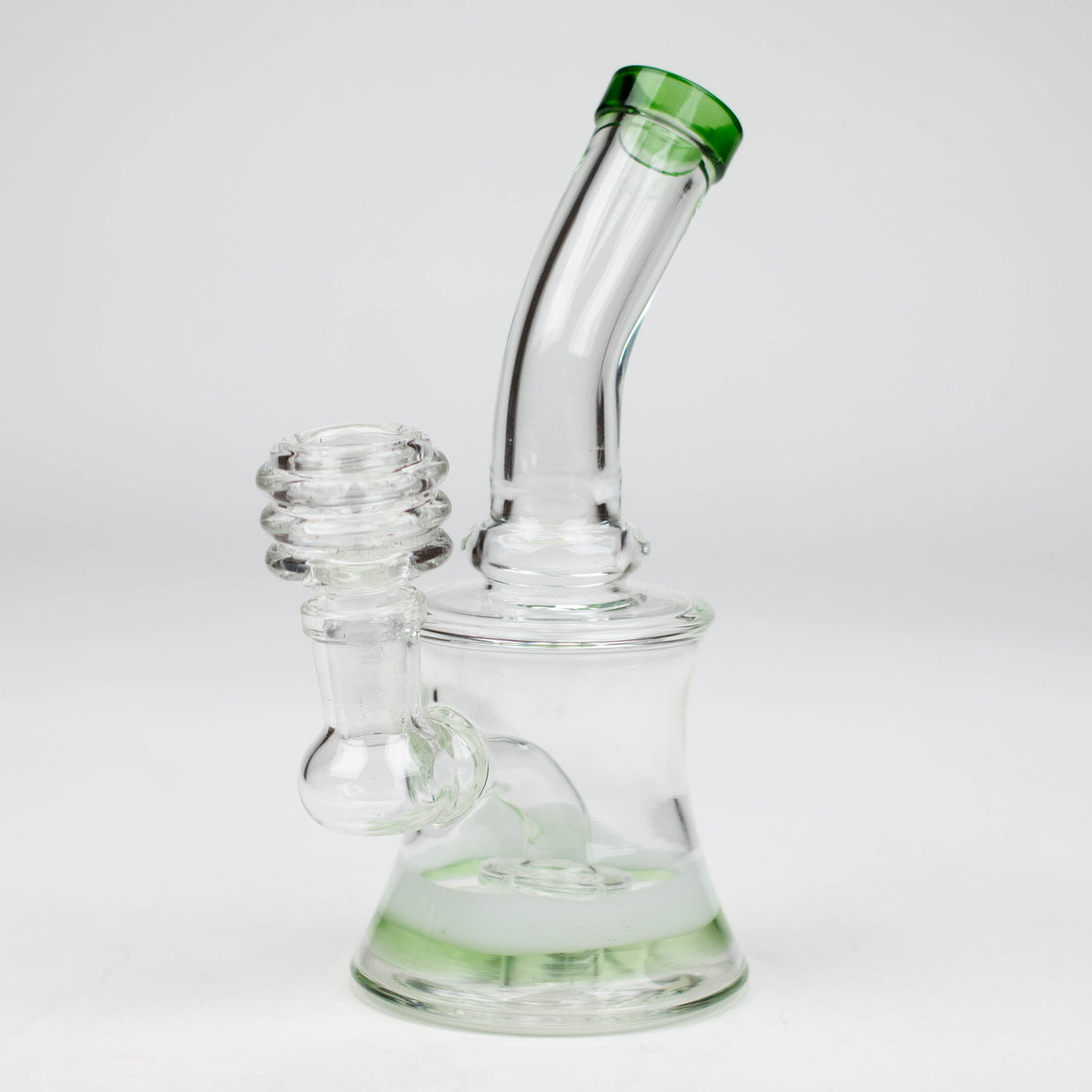 6.5" bent neck glass bong with diffuser Glass Bong Bongzie Smokes Green