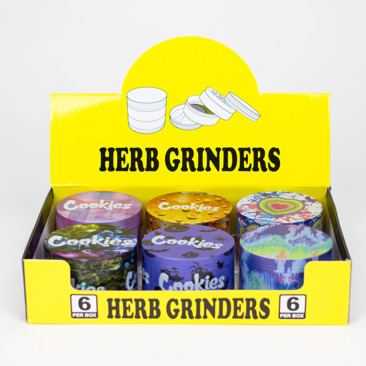 63*42mm 4 Layers CK Design Metal Grinder Box Of 6 Display Pack Super Supplys Inc