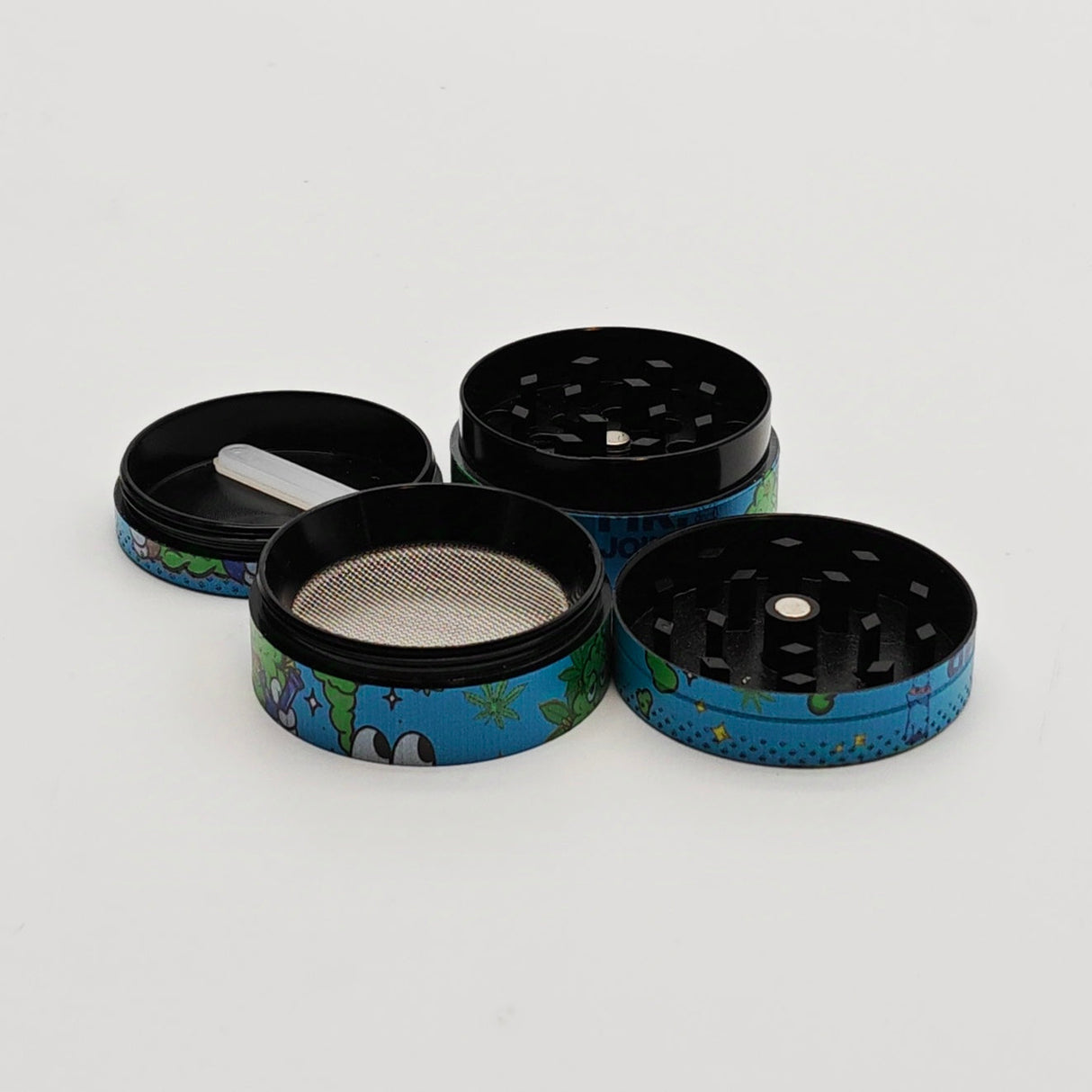 40*34mm 4 Layers Mr. Joint Leaf Design Metal Grinder Box Of 12 Display Pack Super Supplys Inc