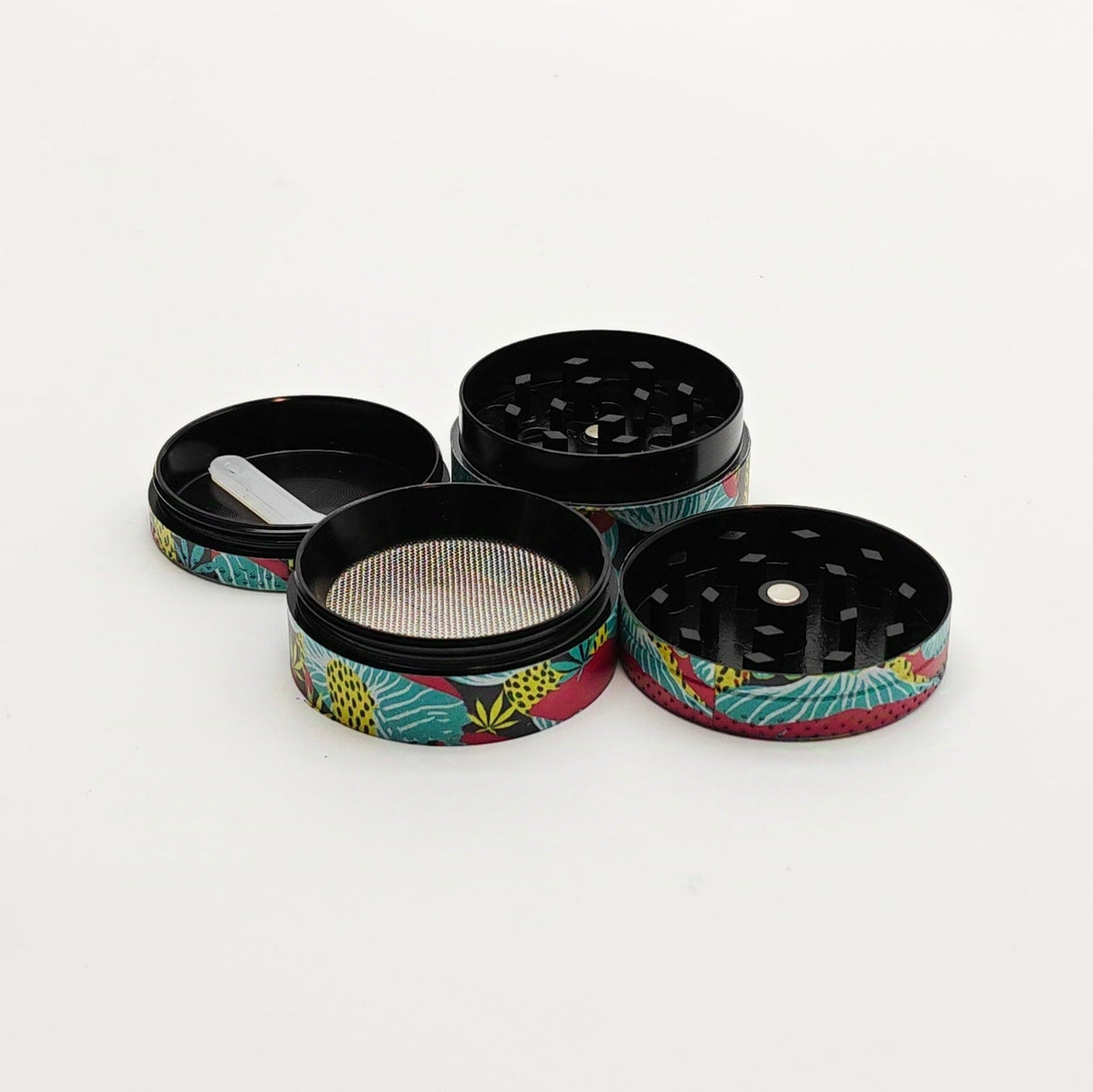 40*34mm 4 Layers Puff Mushroom Design Metal Grinder Box Of 12 Display Pack Super Supplys Inc