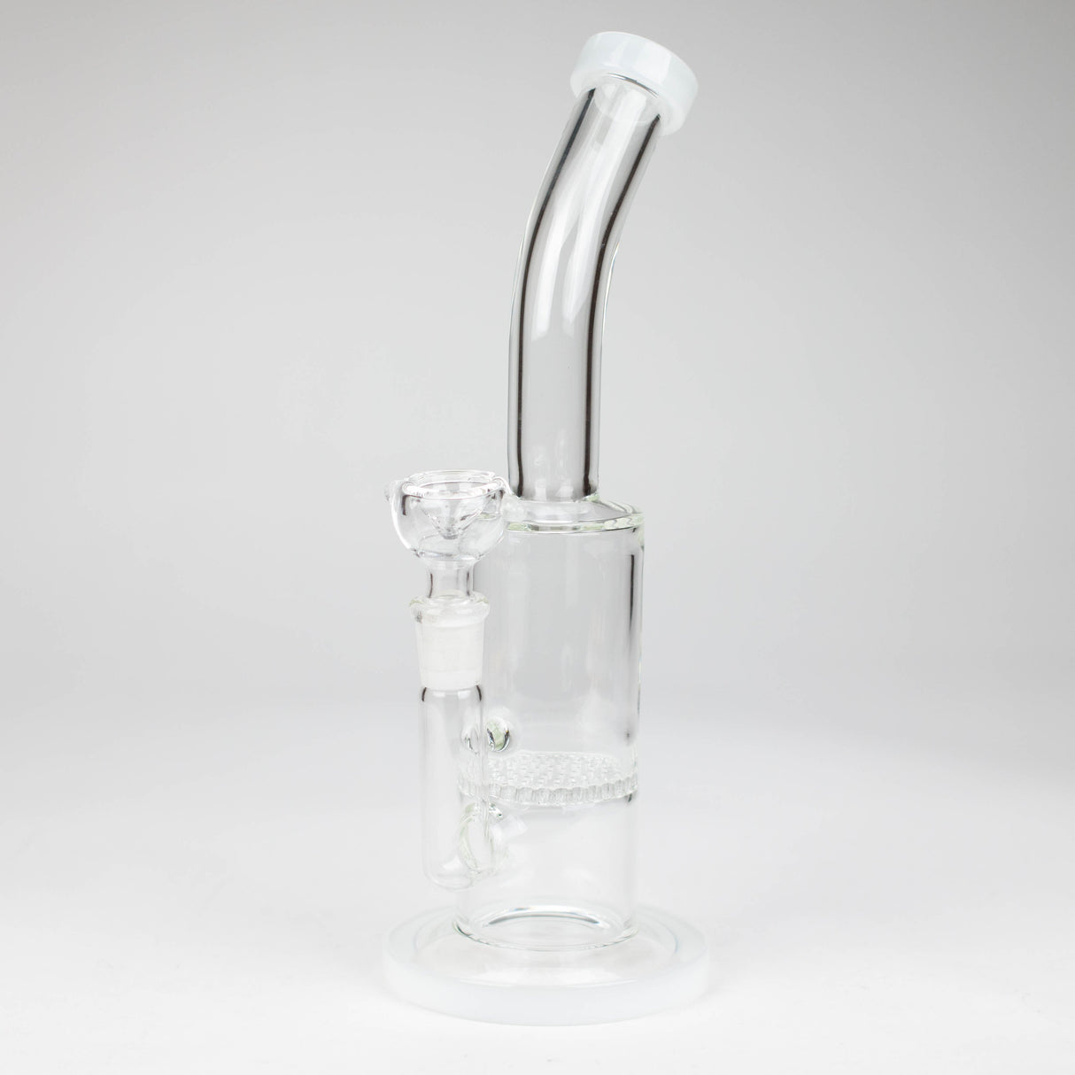 11" honeycomb glass water pipe Glass Bong Bongzie Smokes White