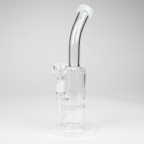 11" honeycomb glass water pipe Glass Bong Bongzie Smokes White