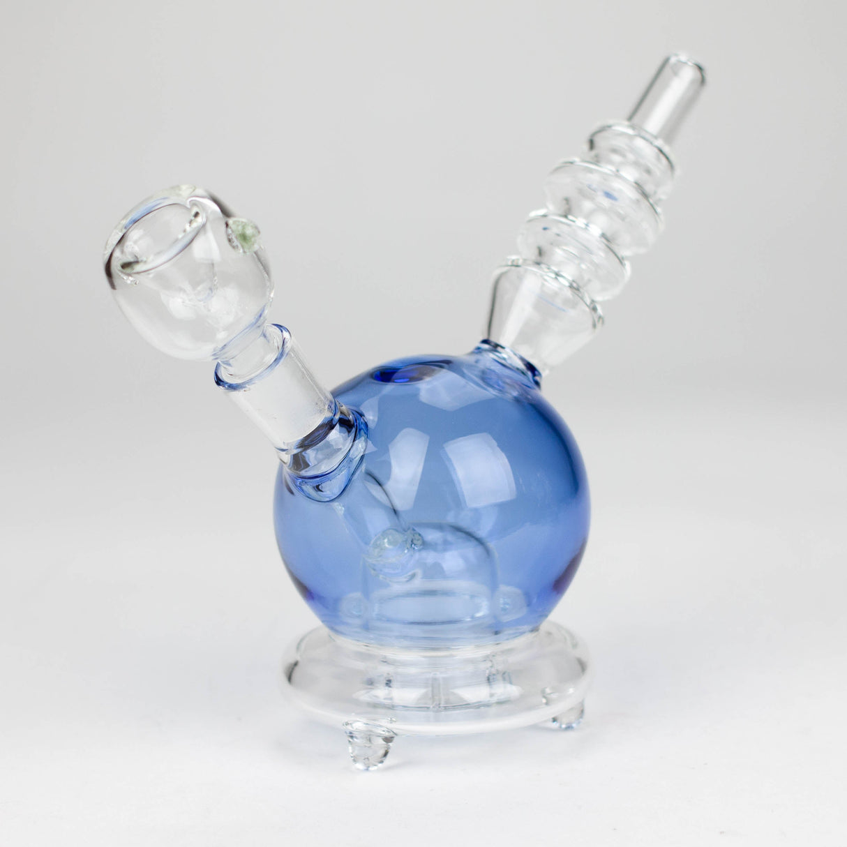 6" Apple glass water bong Glass Bong Bongzie Smokes Blue