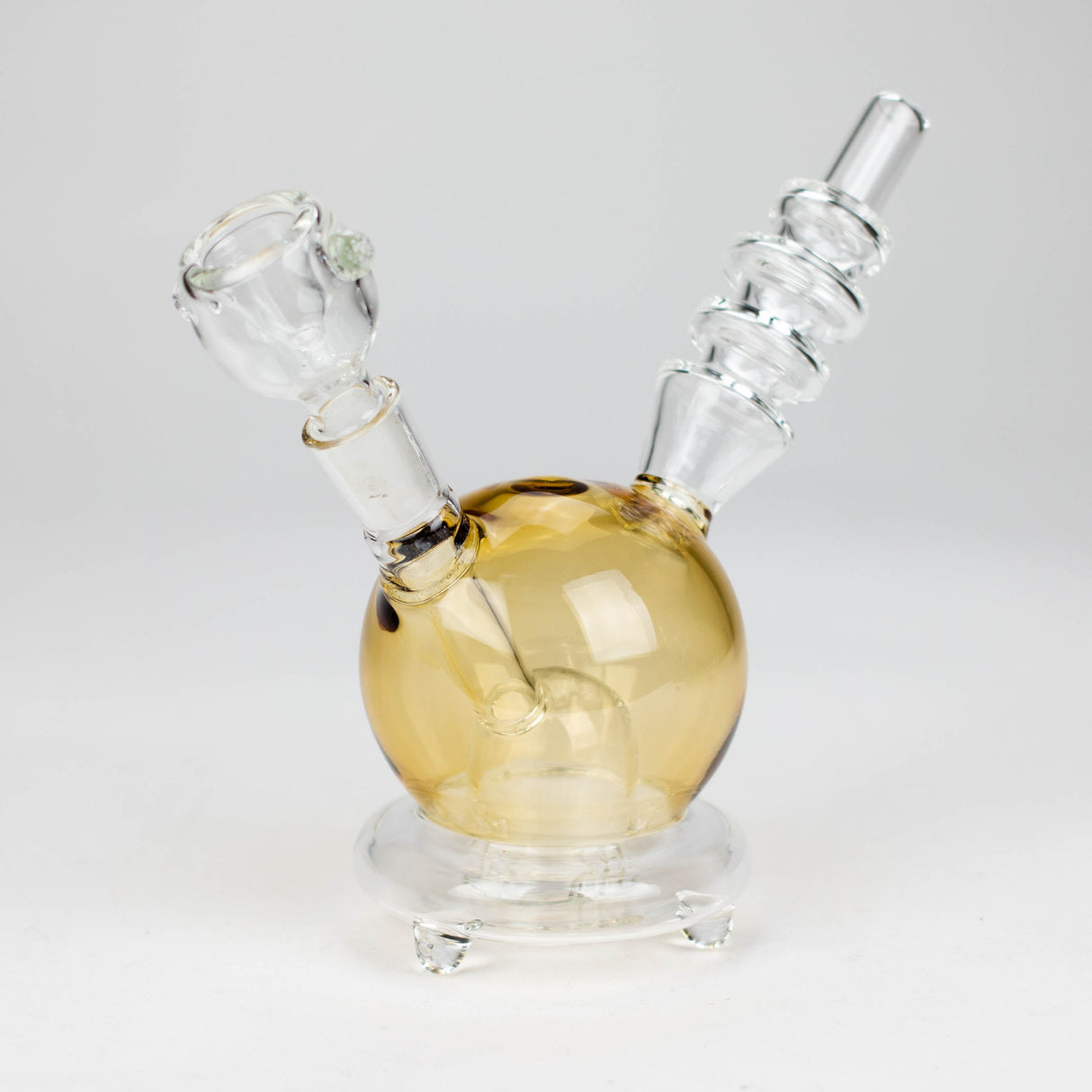 6" Apple glass water bong Glass Bong Bongzie Smokes Yellow