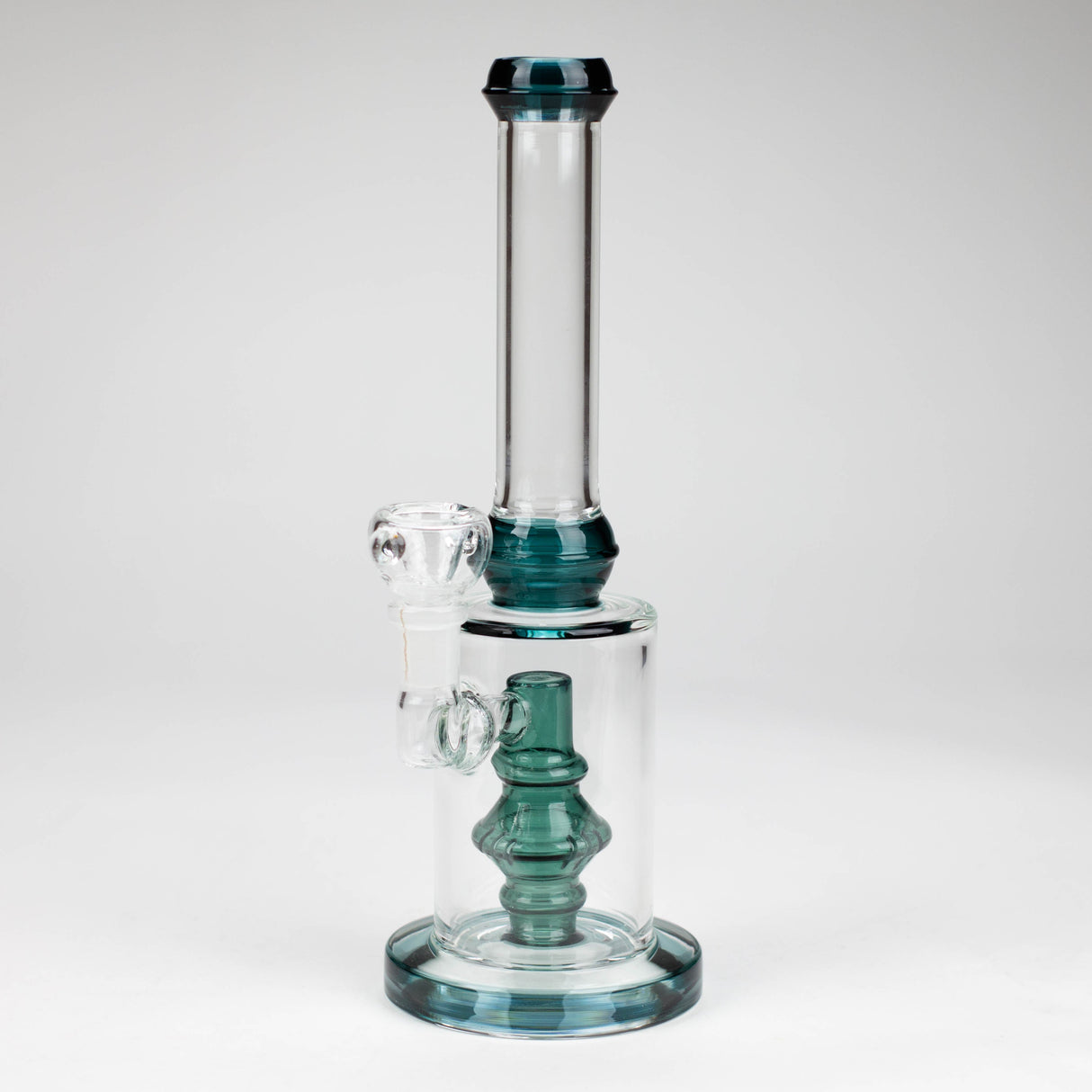 10" color accented glass water bong with diffuser Glass Bong Bongzie Smokes Green