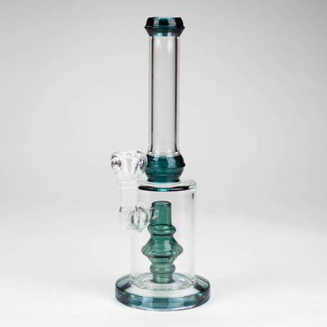 10" color accented glass water bong with diffuser Glass Bong Bongzie Smokes Green