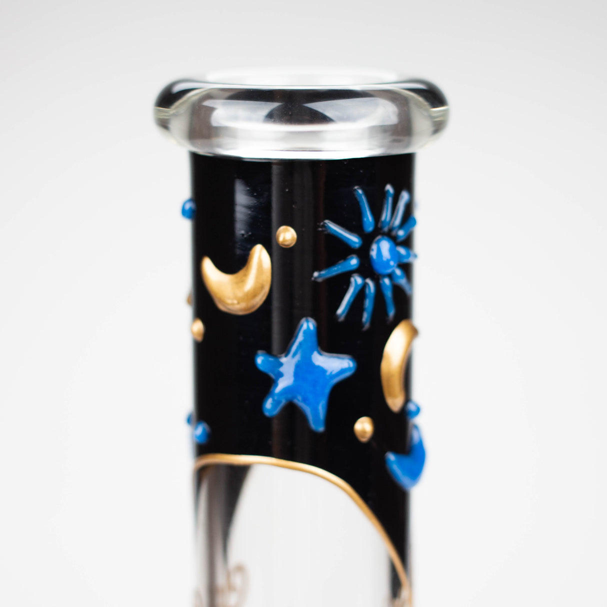 Z10" 3D Glass Bong With The Sky Design Glass Bong 777 Smoke