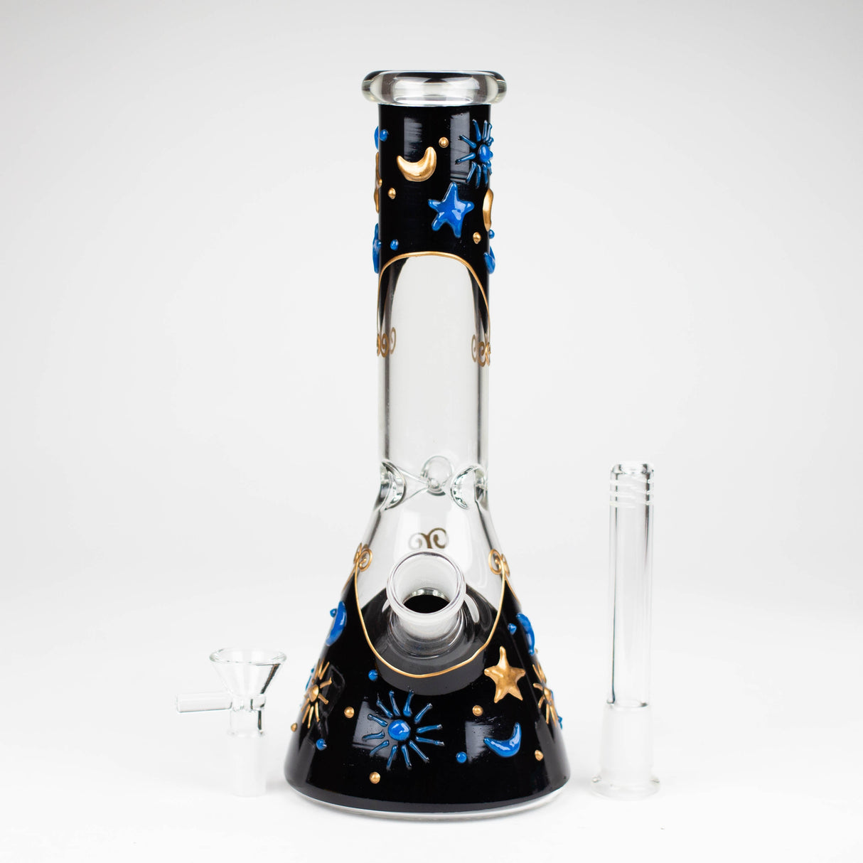 Z10" 3D Glass Bong With The Sky Design Glass Bong 777 Smoke