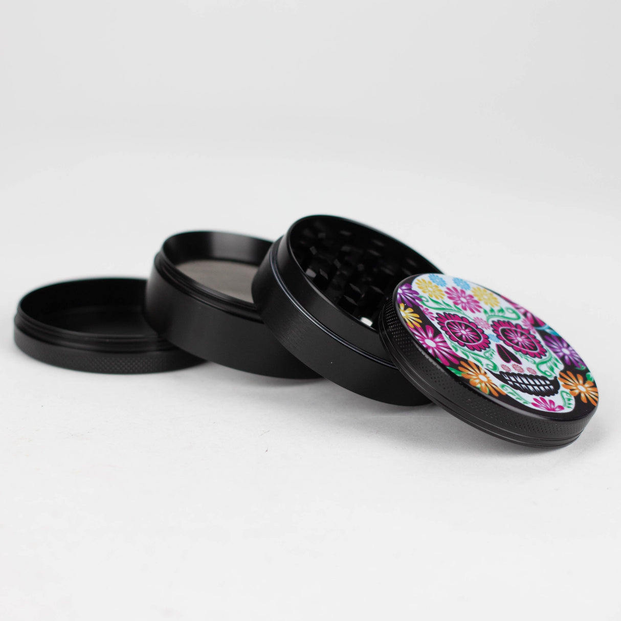 4 Parts Sugar Skull Herb Grinder Assorted Box of 6 Display Pack Canadian Distributor