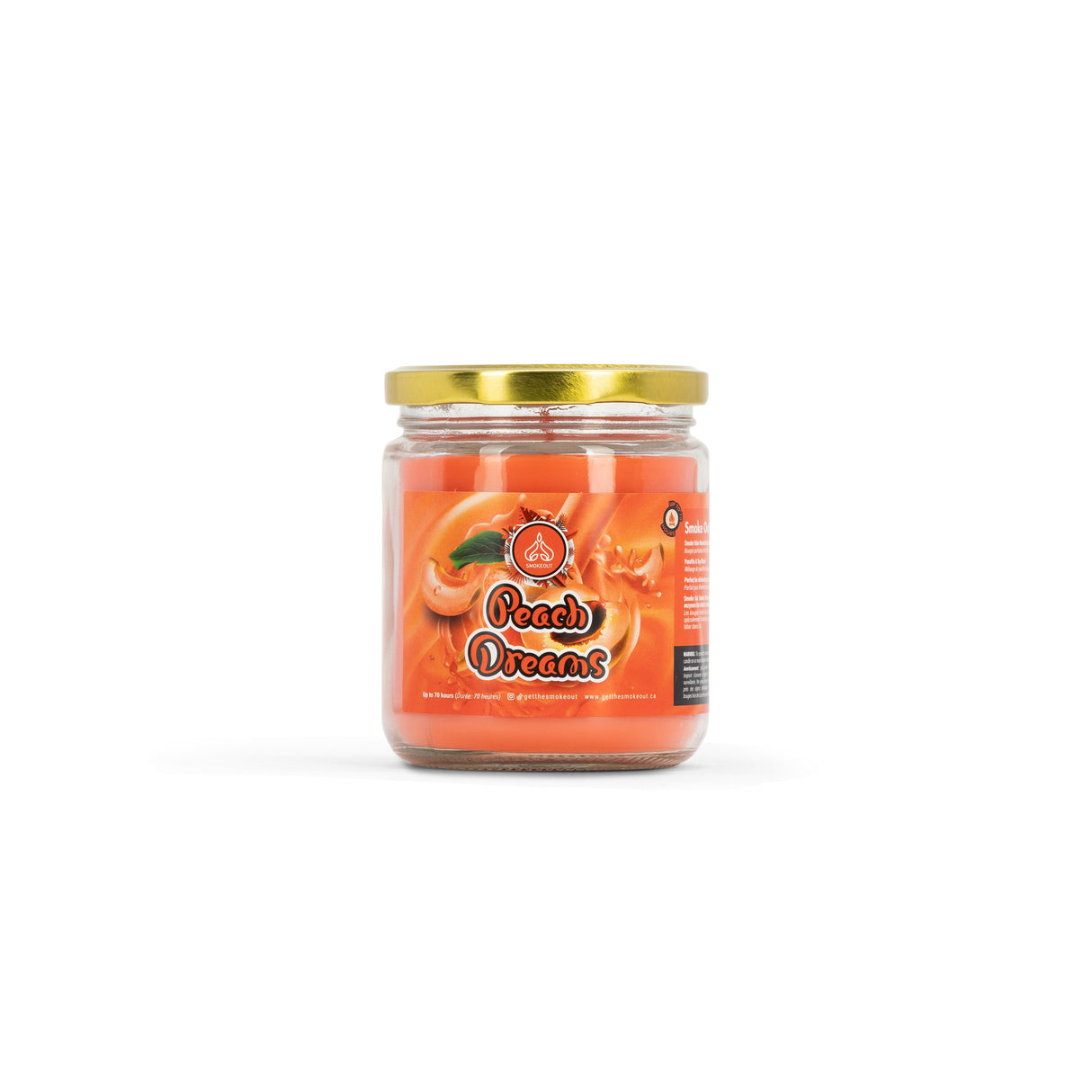 SMOKE OUT odour eliminating candle 13 oz. Candle 420 Paradise PEACH DREAMS