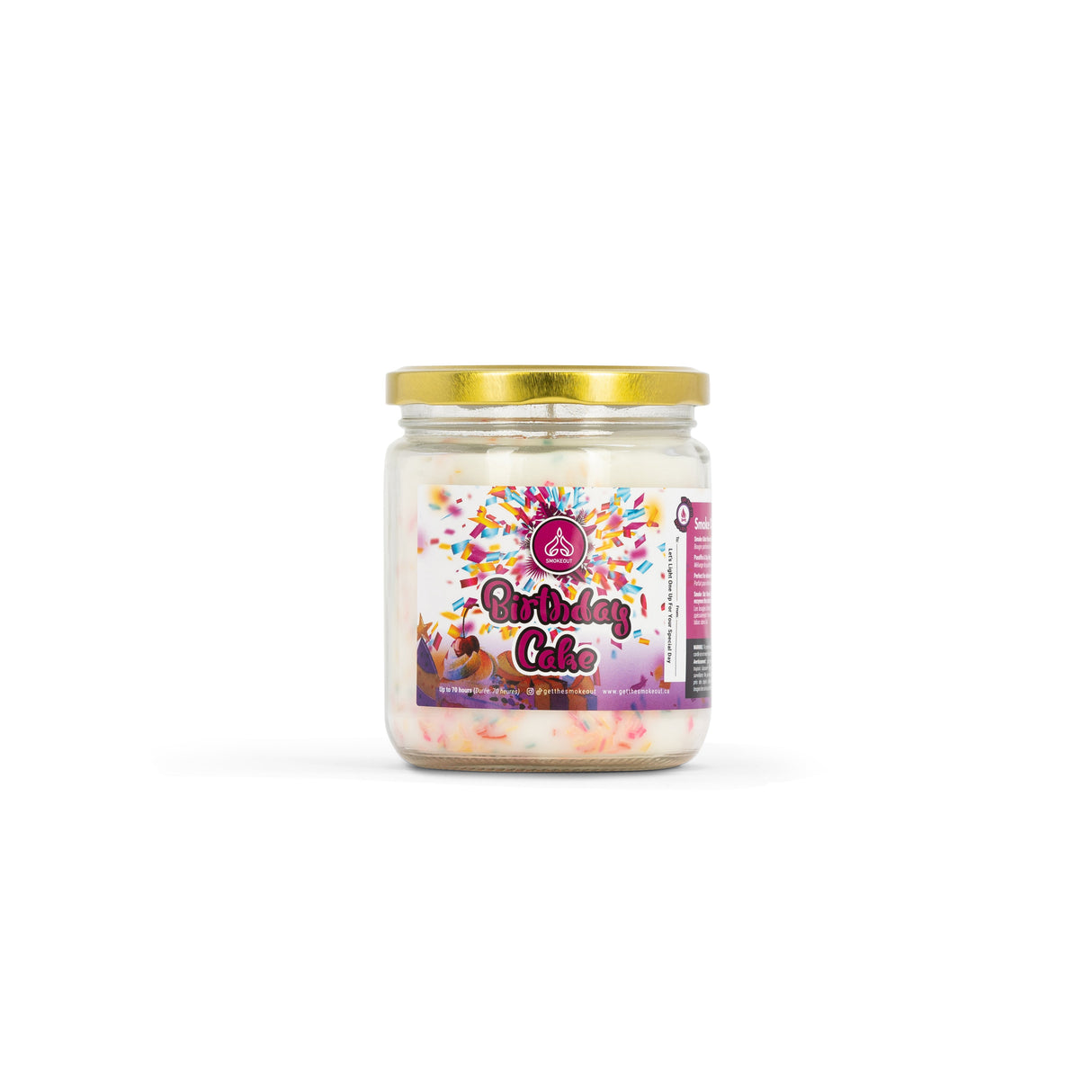 SMOKE OUT odour eliminating candle 13 oz. Candle 420 Paradise BIRTHDAY CAKE
