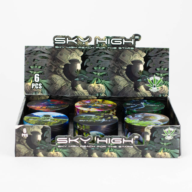 Z2.5" Metal Grinder 4 Layers with Astronaut Design Box of 6 Display Pack 777 Smoke
