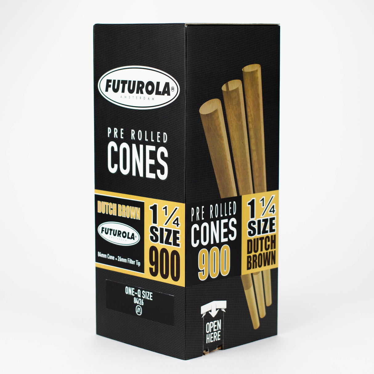 FUTUROLA | 84/26 STANDARD PAPER CONES-1 1/4 900 Pre-rolled Cone (Bulk / Tower) JC Novelty & Design