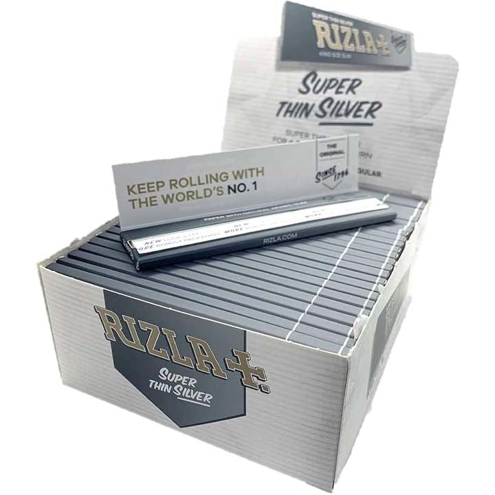 Rizla | Super Thin Silver King Size Box Of 50 King Size Super Supplys Inc