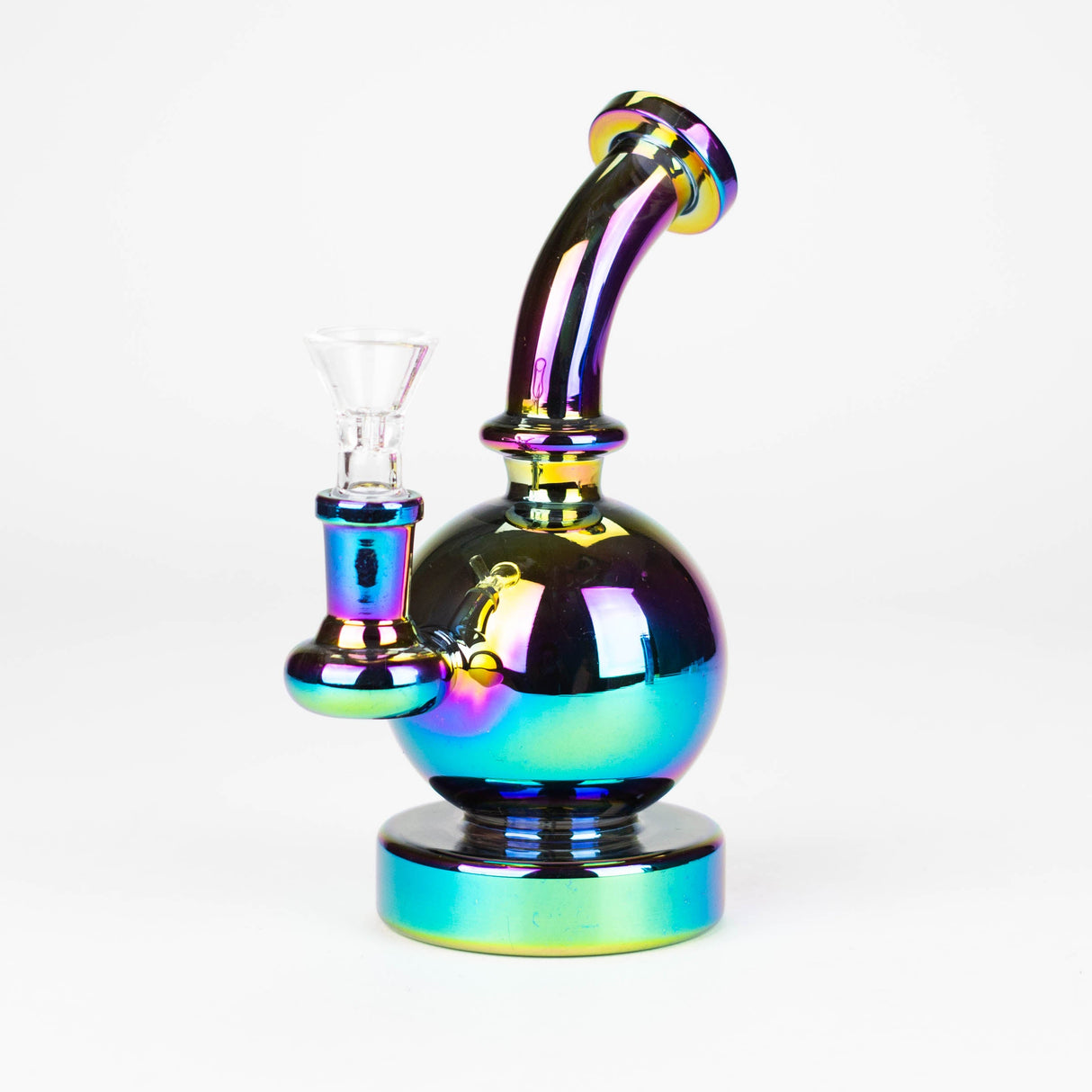 Z7" Solid Color Electroplate Glass Bong Glass Bong 777 Smoke Rainbow(Green)