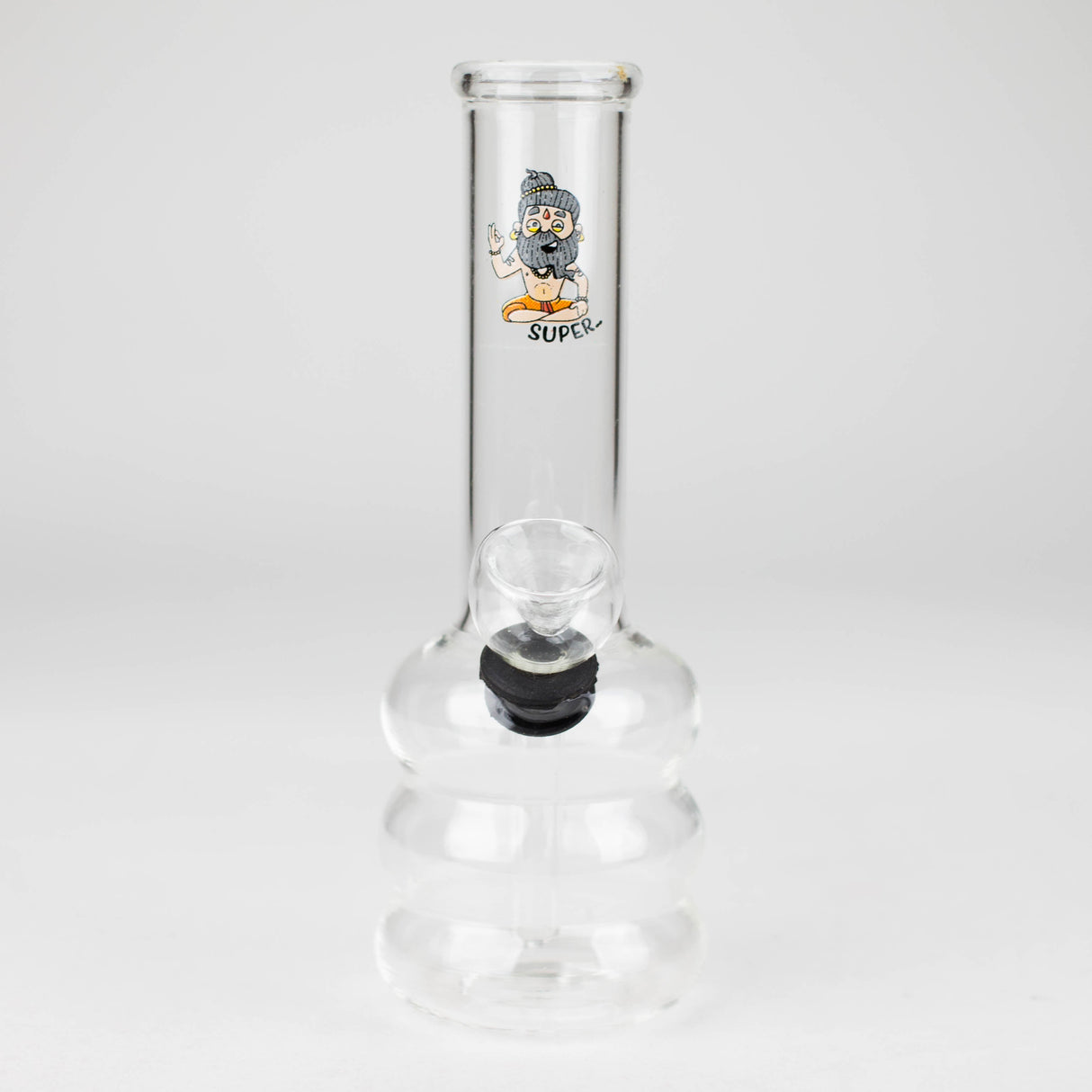6" Clear Glass water pipe-Sticker Glass Bong Bongzie Smokes