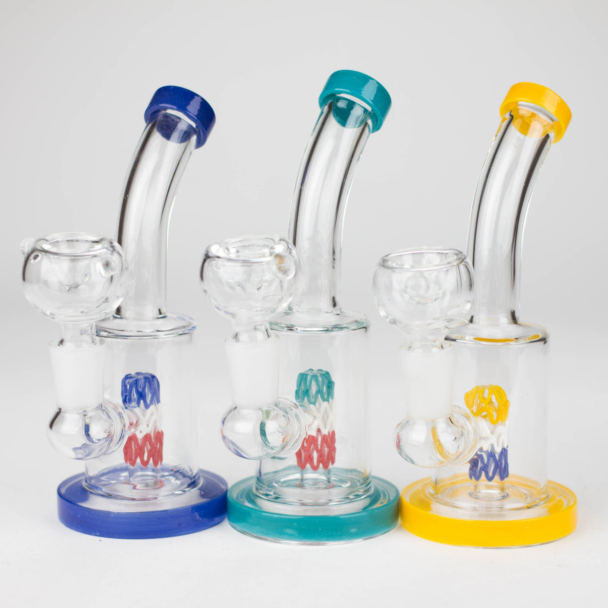 6" bent neck glass bong with diffuser-Assorted Glass Bong Bongzie Smokes