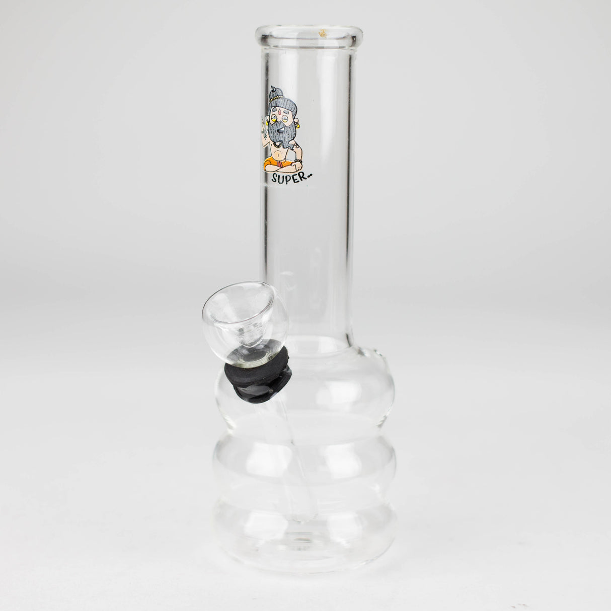 6" Clear Glass water pipe-Sticker Glass Bong Bongzie Smokes