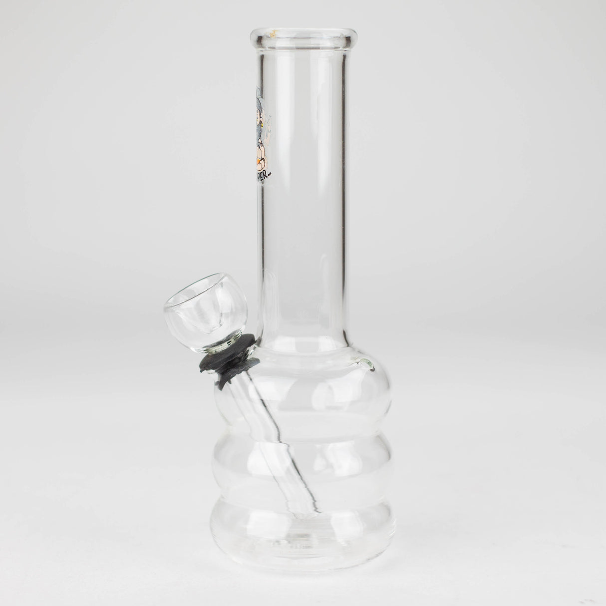 6" Clear Glass water pipe-Sticker Glass Bong Bongzie Smokes
