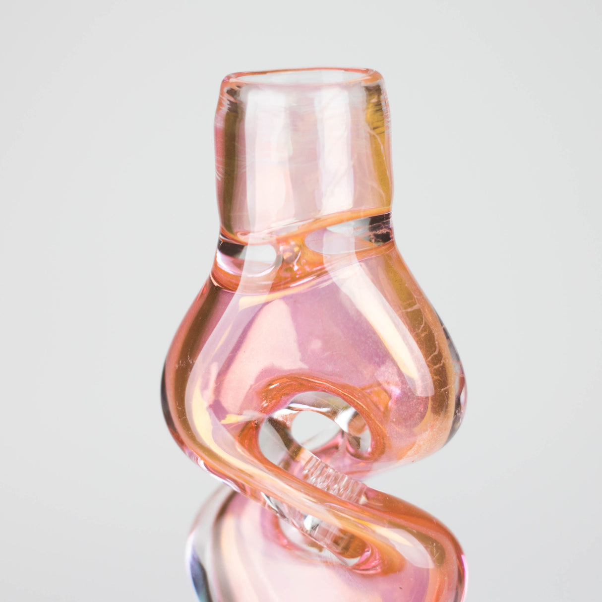 2.5" Pink Gold fumed Glass Twist Pipe Pack of 4 Glass Pipe Super Supplys Inc
