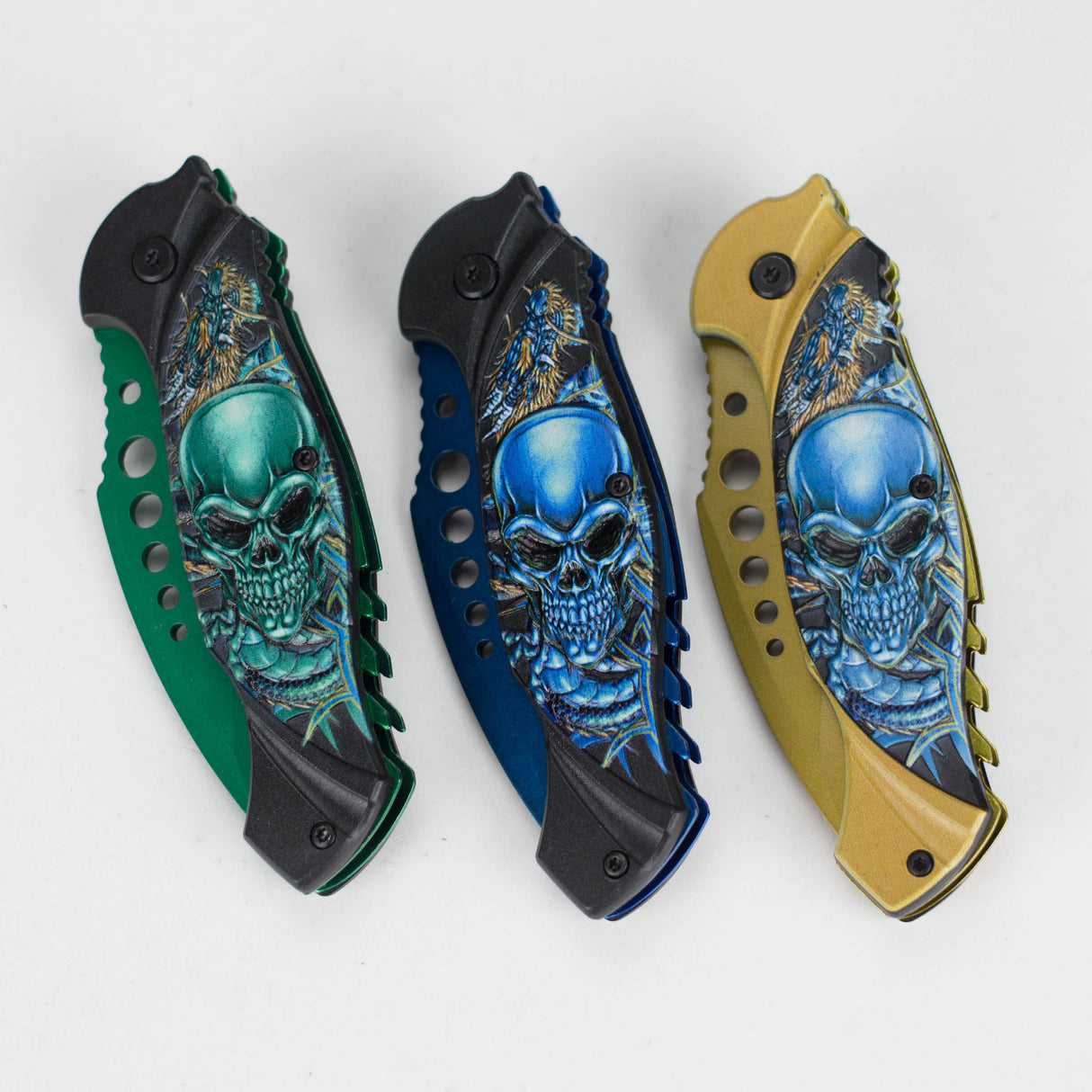 SpectraSkull Foldable Pocket Knife Folding Knife JJ Distribution
