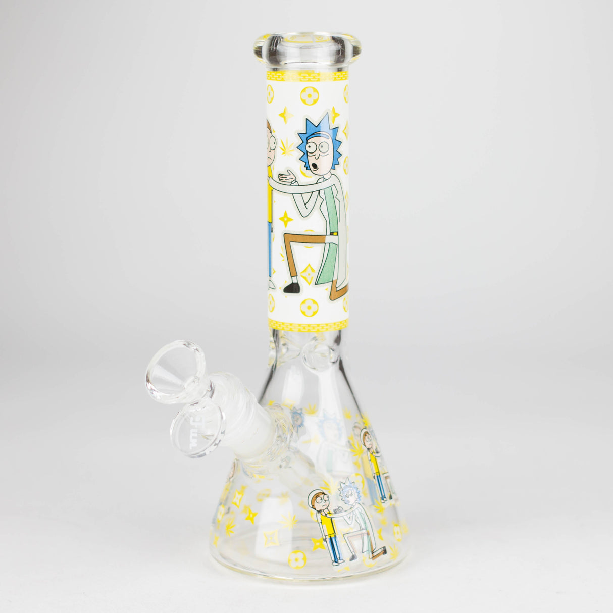 8" Glow In The Dark 4mm glass bong Glass Bong Super Supplys Inc 2 (Yellow)