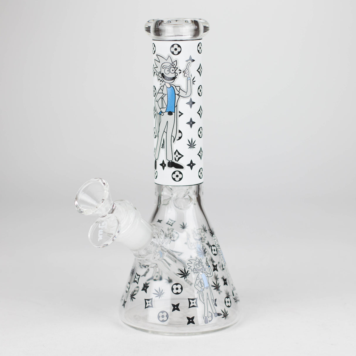 8" Glow In The Dark 4mm glass bong Glass Bong Super Supplys Inc 3 (Black)