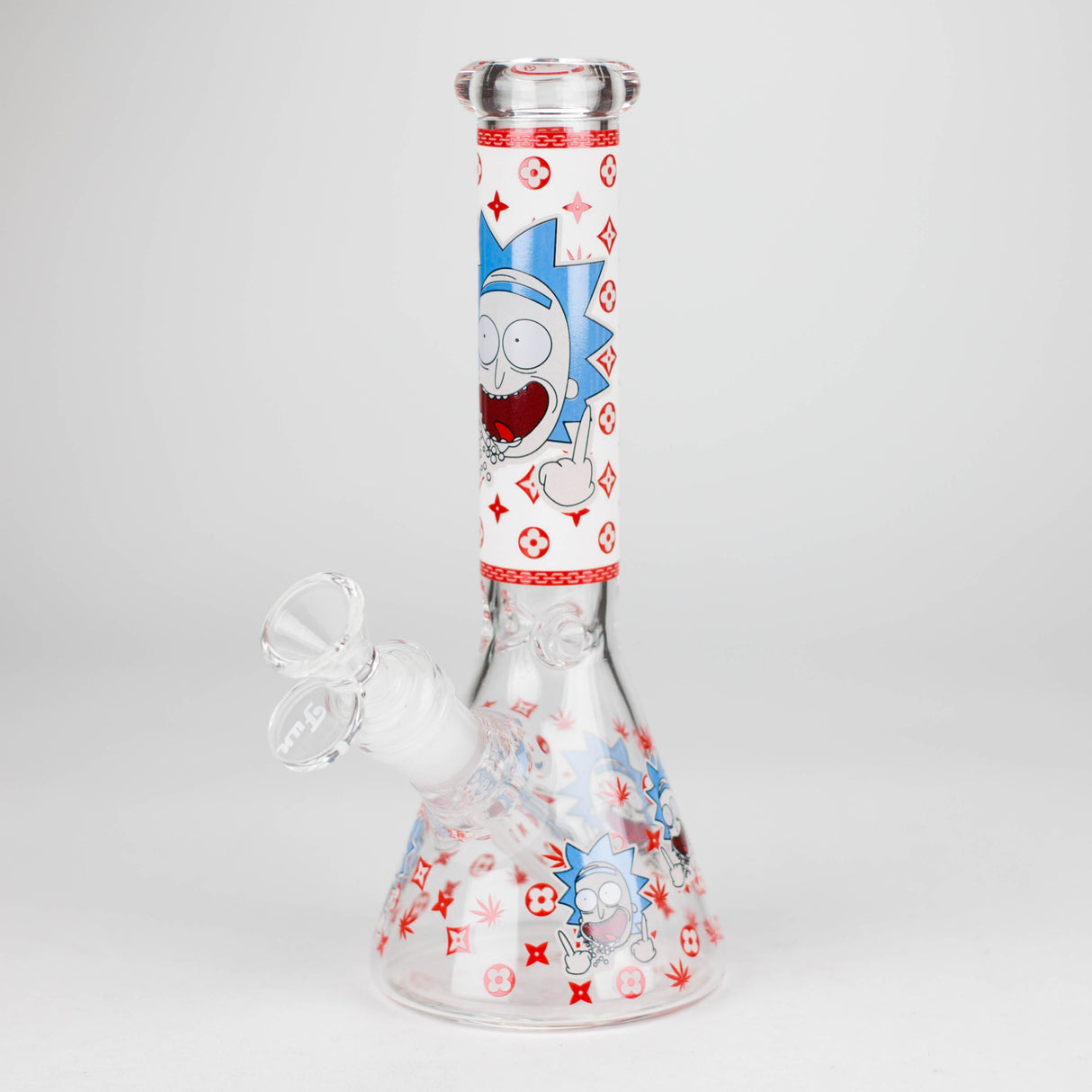 8" Glow In The Dark 4mm glass bong Glass Bong Super Supplys Inc 4 (Red)