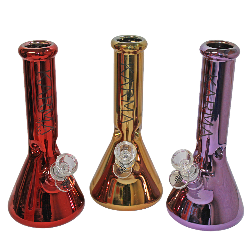 Karma | Glass Bong 9" Beaker Metallic Glass Bong Maq Distributors