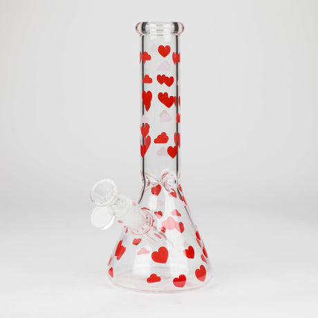 10" Glass Bong With Happy Valentine's Day Design Glass Bong 777 Smoke