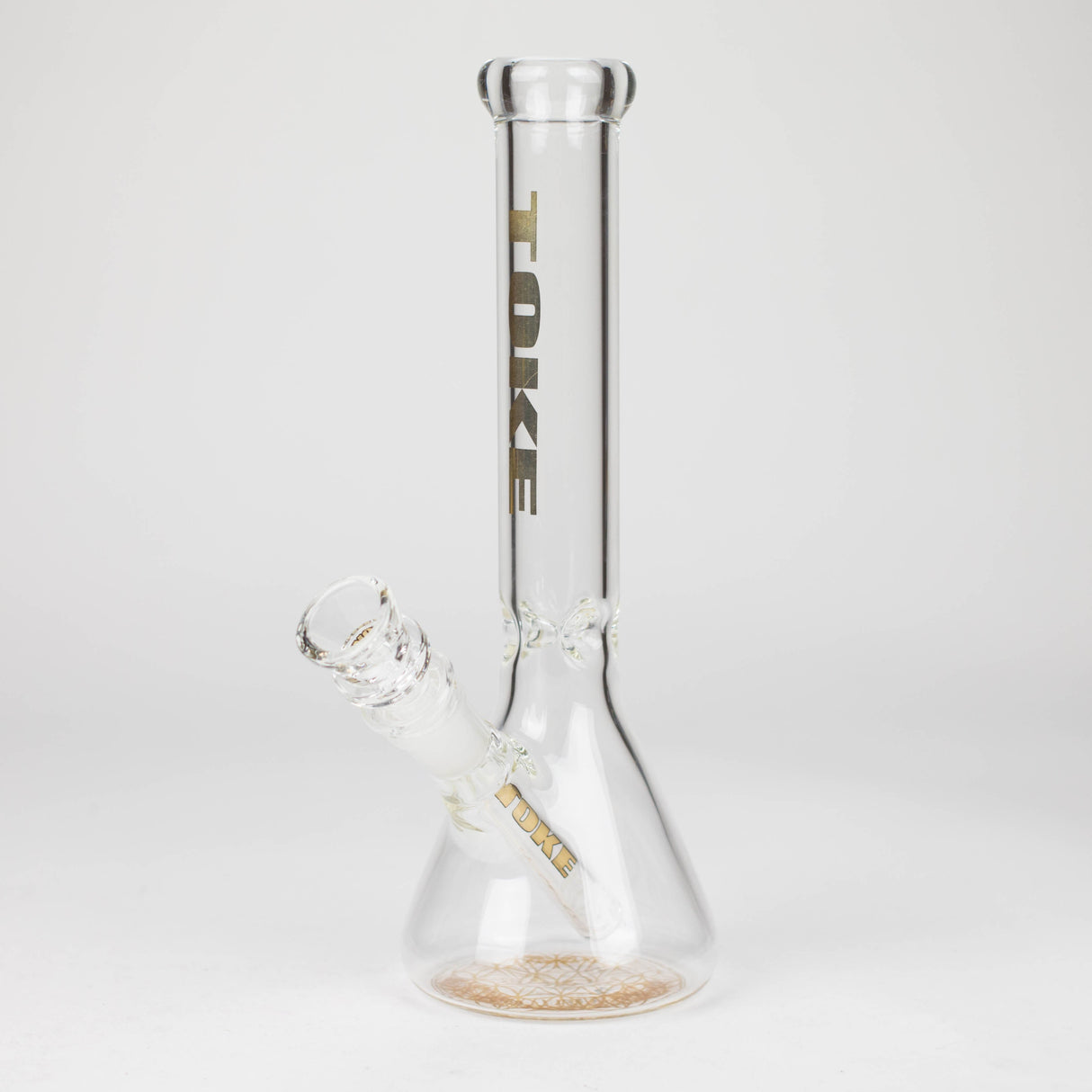 TOKE | 10" Beaker glass water bong Glass Bong Smoking Cat Distribution Gold