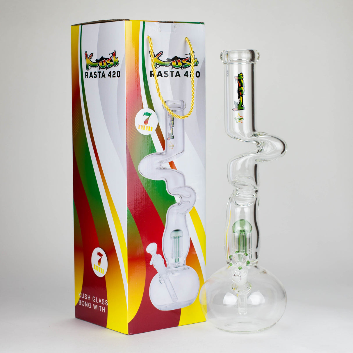 Kush | 17" Zig-Zag Rasta 420 glass bong Glass Bong Canadian Distributor