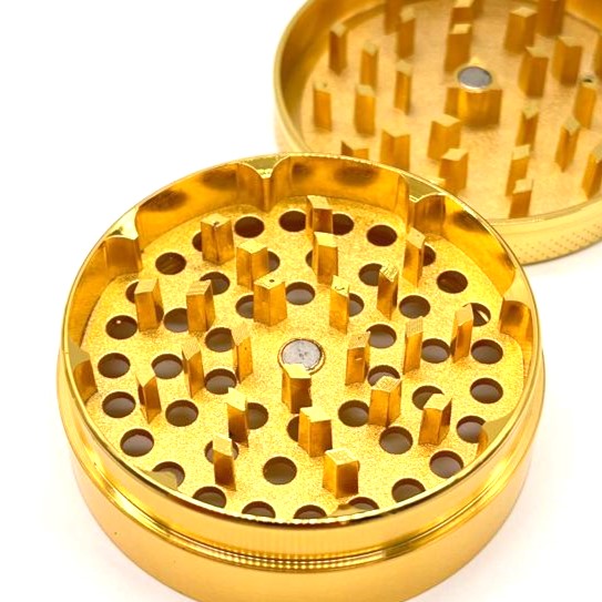 Gold Grinder 63mm 4 parts Box of 6 Display Pack NIBO Distribution