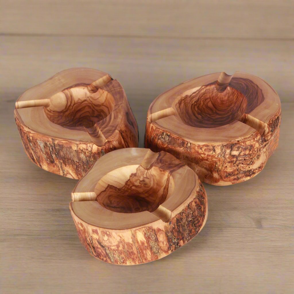 VOW | Olive wood Rustic Ashtray Wooden Ashtray Variety Olive Wood