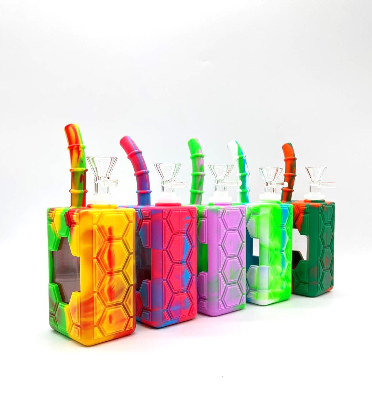 7" Silicone Juice Box bong-Assorted Color Resin · Silicone · Plastic Bong NIBO Distribution