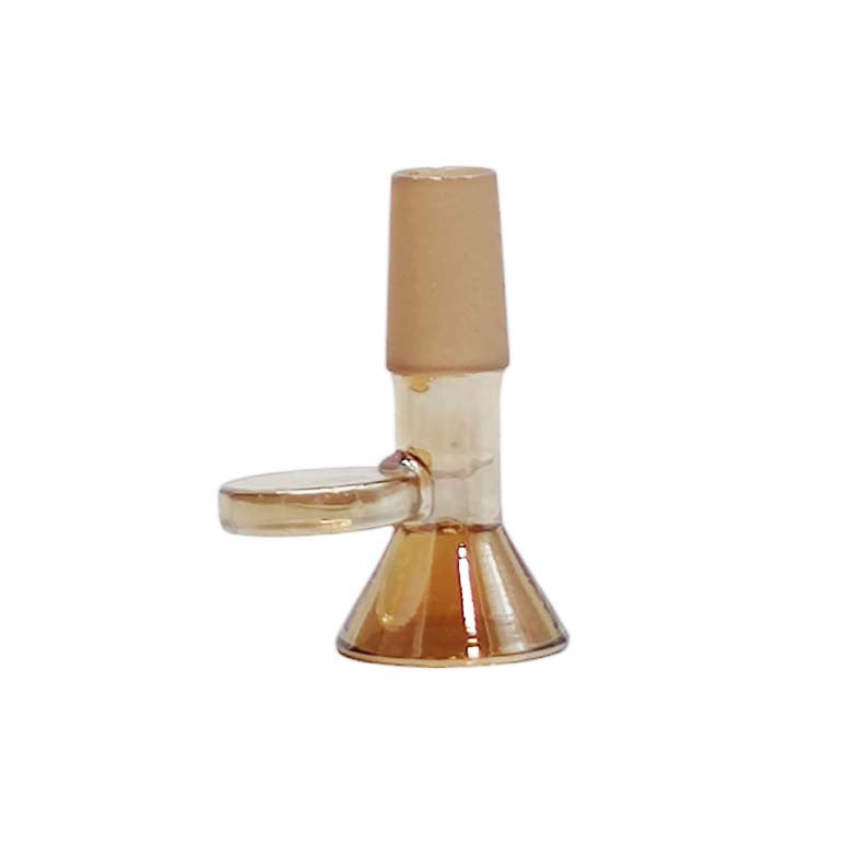 14mm Joint Electroplated Glass Bowl With Gold Logo Bowl · Banger · Oil Burner Fortune Brown
