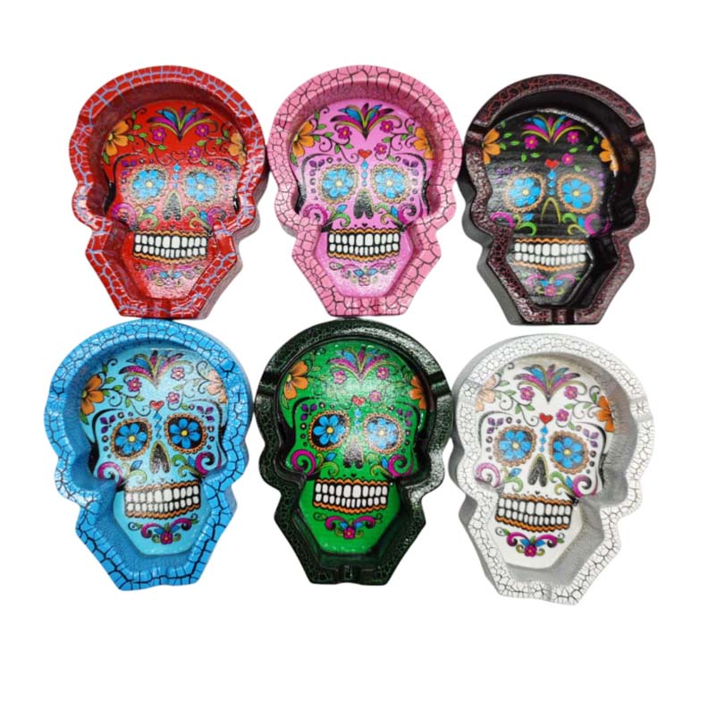 Skull Design Resin Ashtray Box Of 6 Resin Ashtray Super Supplys Inc Design-1
