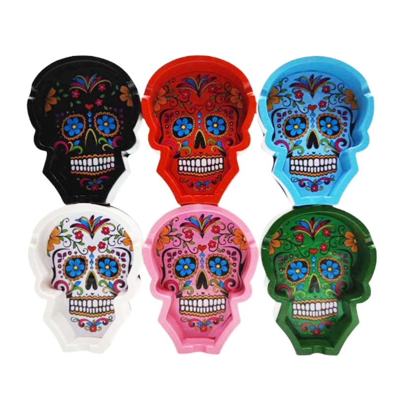 Skull Design Resin Ashtray Box Of 6 Resin Ashtray Super Supplys Inc Design-3
