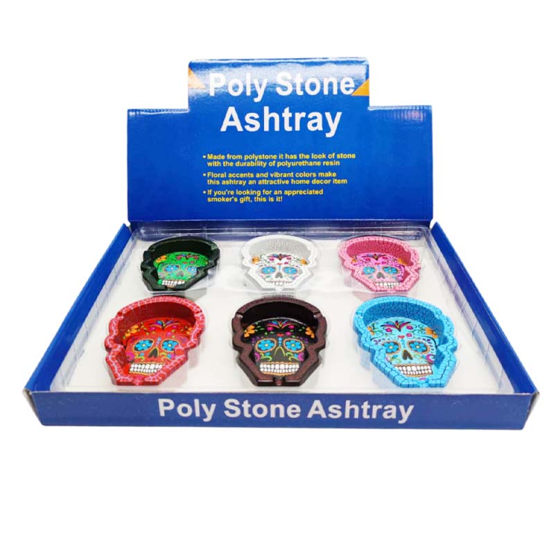 Skull Design Resin Ashtray Box Of 6 Resin Ashtray Super Supplys Inc