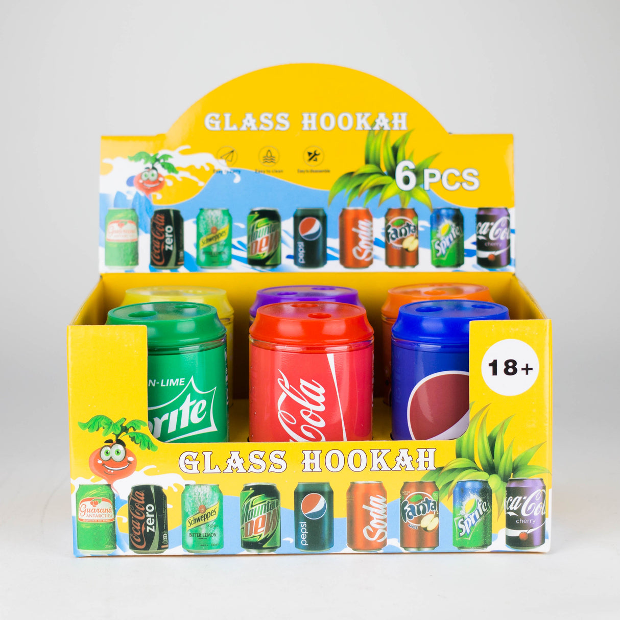 7.5" Glass Cola Bong – Soda Can Design (Box of 6) Glass Bong 777 Smoke