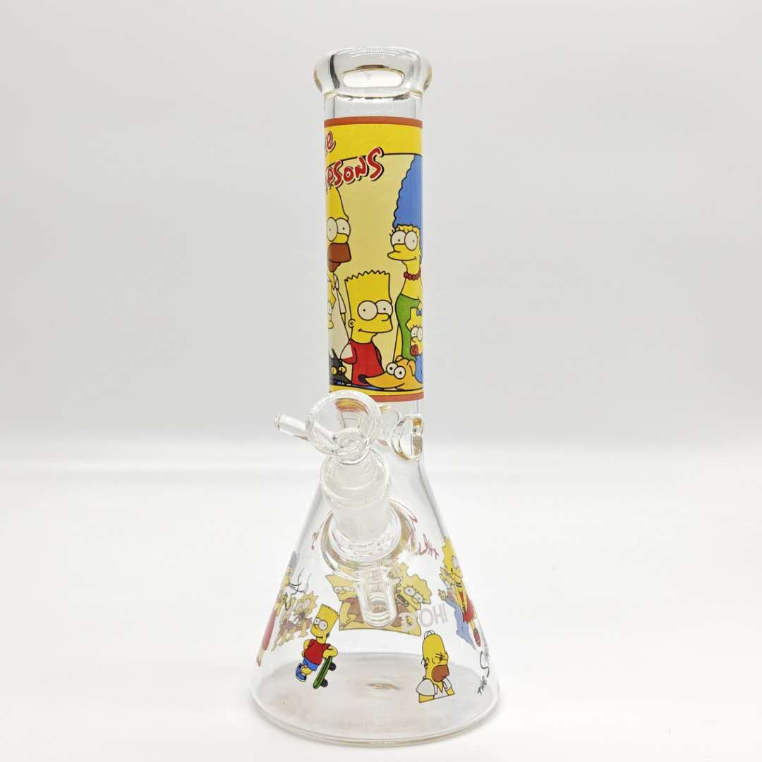 10" Cartoon Sticker Beaker Glass Bong Super Supplys Inc Design A