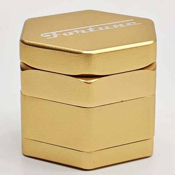 Fortune | 4 Parts Aluminum Hexagon Herb Grinder Regular Grinder Fortune Gold