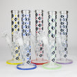 10" Color accented Staight Tube Glass Bong With Maple Leaf Design Glass Bong 777 Smoke