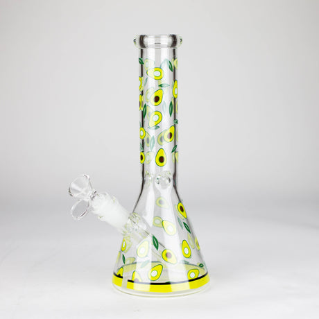 10" Glass Bong With Fruit Design Glass Bong 777 Smoke Avocado
