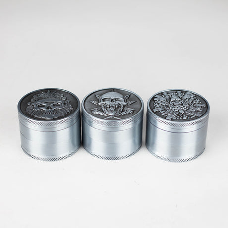 2" Metal Grinder Skull Design 4 Layers Box of 12 Display Pack 777 Smoke