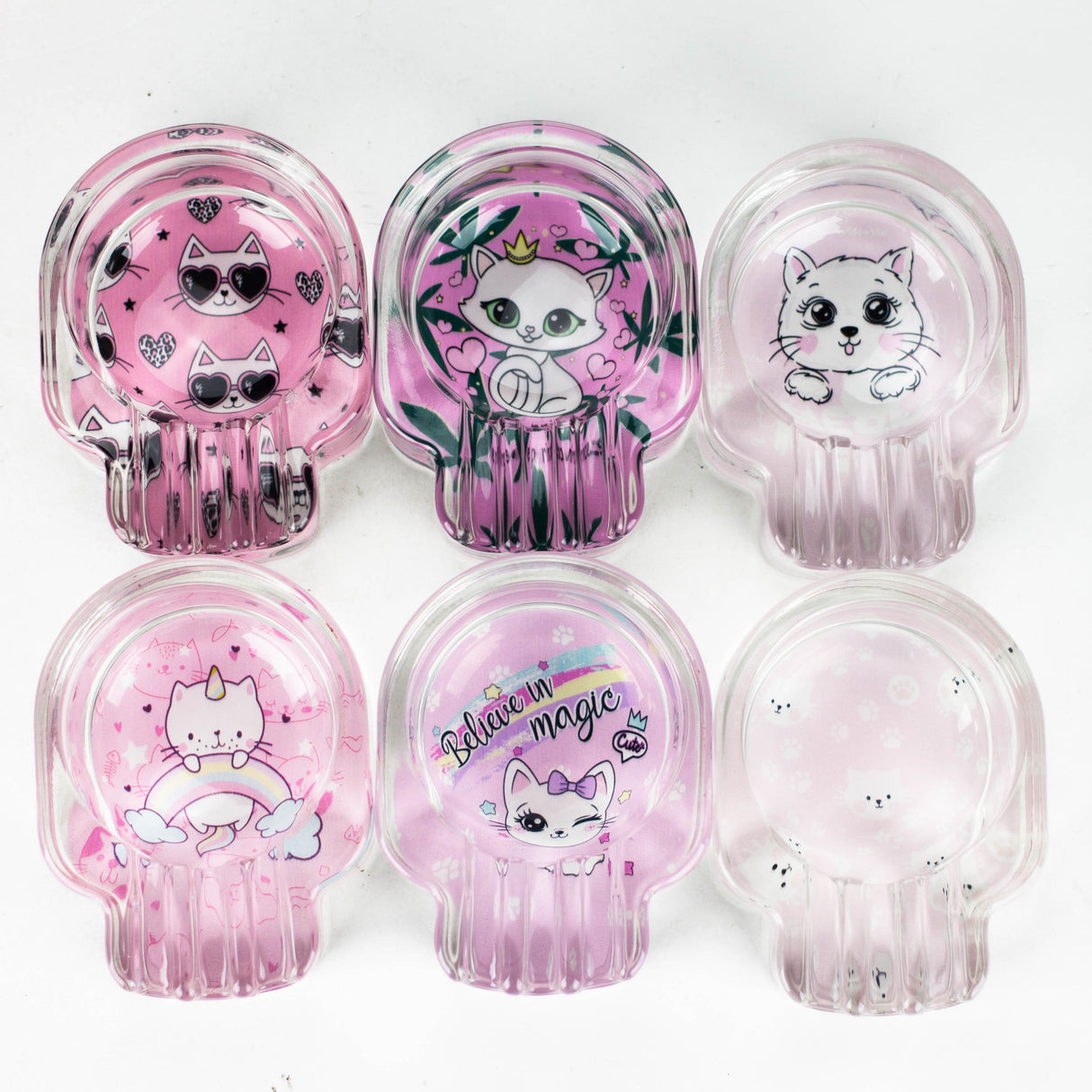 ZPremium glass kitten ashtray Box of 6 Glass Ashtray 777 Smoke