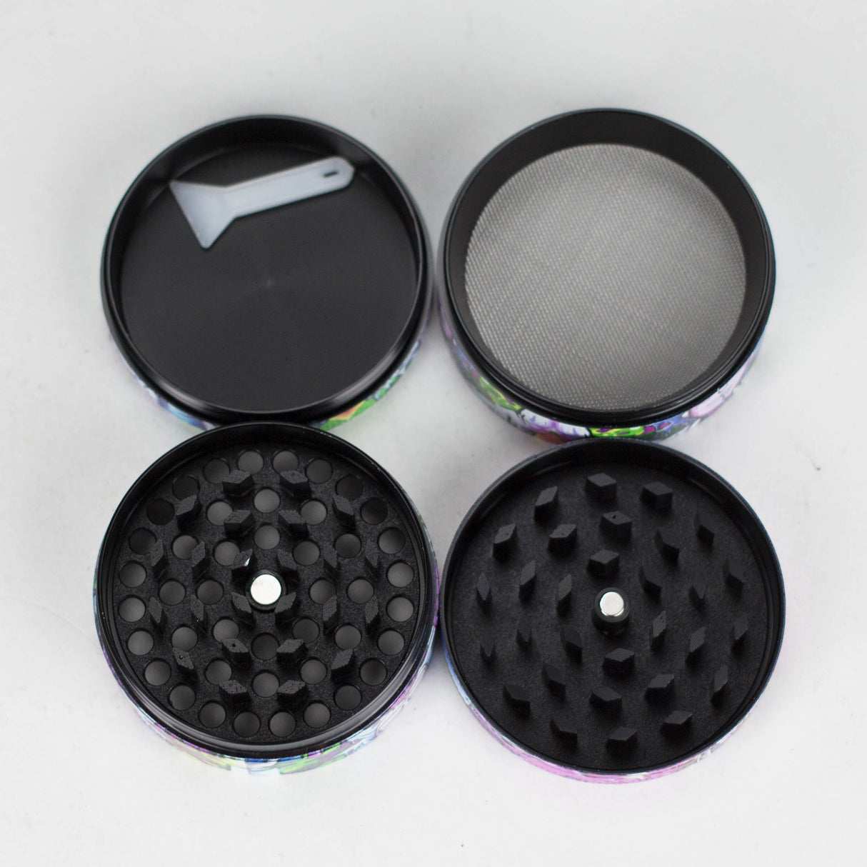 2.2" Metal Grinder 4 Layers with RM Design Box of 12 Display Pack 777 Smoke
